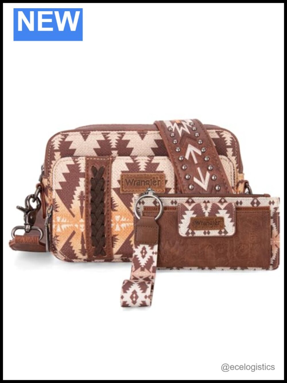 Boho Aztec Crossbody Purse with Wallet Woven Embroidered Bag for Women Shoulder